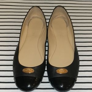 Coach Ashley Black Leather Flats